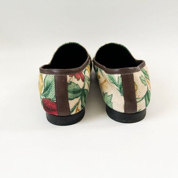 Gucci Jordan Horsebit Floral Loafers Canvas Flats Size 42, 12 - Picture 6 of 14